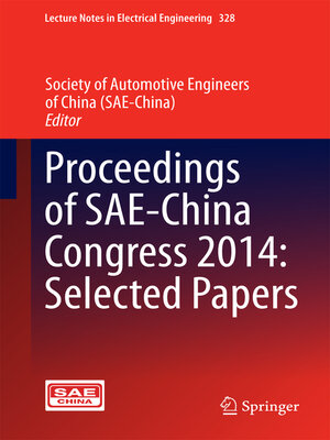 cover image of Proceedings of SAE-China Congress 2014